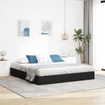 Κρεβάτι Αποθήκης με στρώμα Μαύρο 180 x 200 cm ύφασμα Μαύρο 3370051