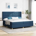 Κρεβάτι με ελατήρια με στρώμα Μπλε 140 x 200 cm ύφασμα Μπλε 3343720