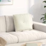 Μαξιλάρι Πλάτης Κρεμ 50 x 45 εκ. Υφασμάτινο Κορντουρά Κρεμ 42014641