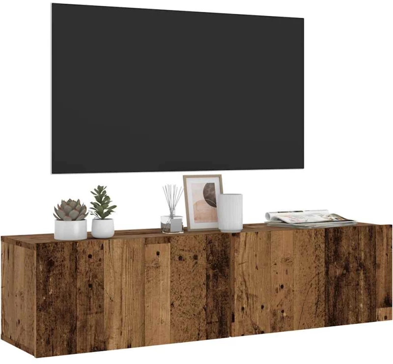 Ντουλάπι Τηλεόρασης Τοίχου Παλιό Ξύλο 120x30x30 εκ Επ. Ξύλο Παλιό ξύλο 856020