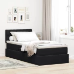 Κρεβάτι Αποθήκης με στρώμα Μαύρο 90 x 190 cm Βελούδο Μαύρο 3370787