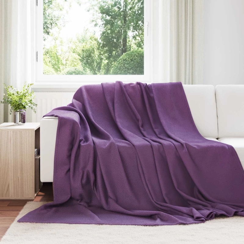 Ριχτάρια 24 pcs Μοβ 240 x 220 cm Μαλλί Μοβ 42017119