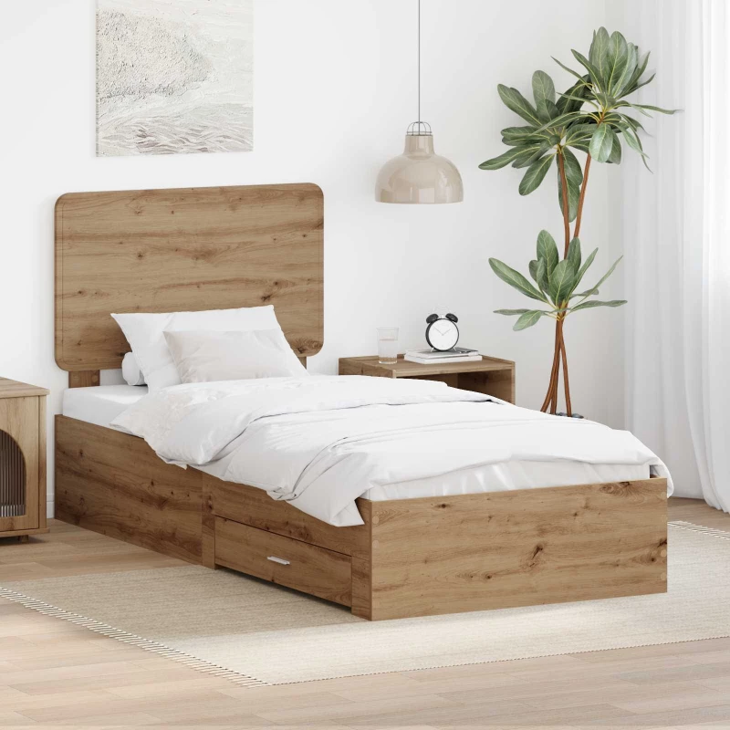 Σκελετός Κρεβατιού Artisan Oak 90 x 200 cm Επεξεργασμένο ξύλο Καφέ 3412836
