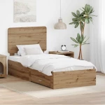 Σκελετός Κρεβατιού Artisan Oak 90 x 200 cm Επεξεργασμένο ξύλο Καφέ 3412836