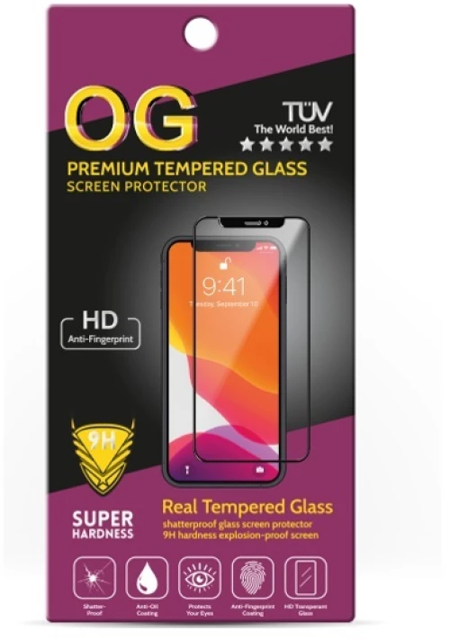 OG Tempered Glass Full Face for iPhone 17 Pro Max Black
