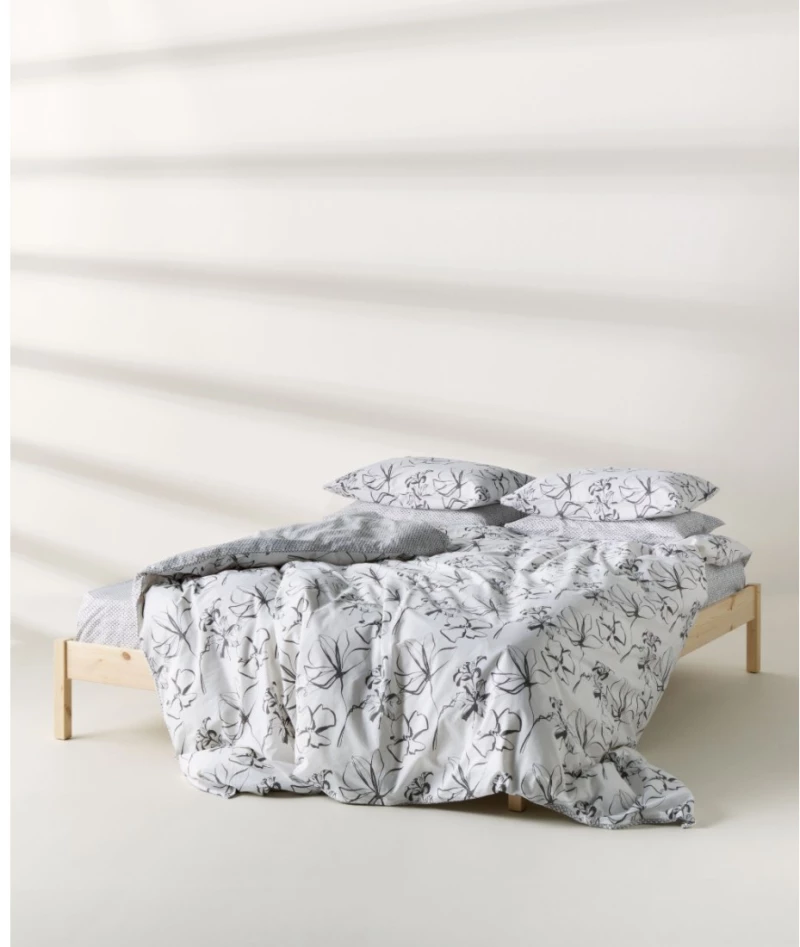 Σετ Σεντόνια King Size 4 Τεμαχίων Kentia Incu White- Black 270x270