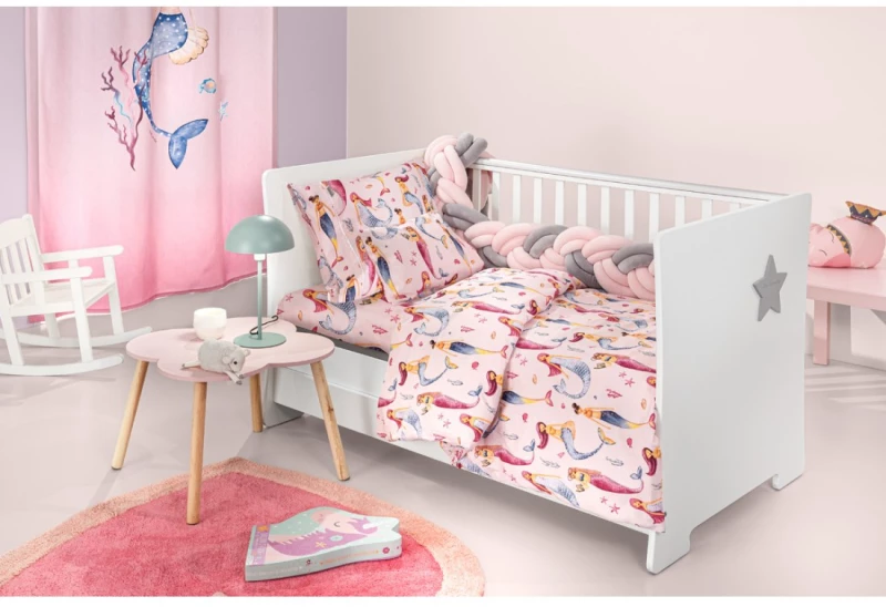 Σετ Σεντόνια Κούνιας Guy Laroche Bebe Merida Pink 115x170