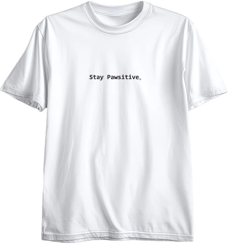Ανδρική Κοντομάνική Μπλούζα Με Τύπωμα Stay Pawsitive 527269-1-Λευκό