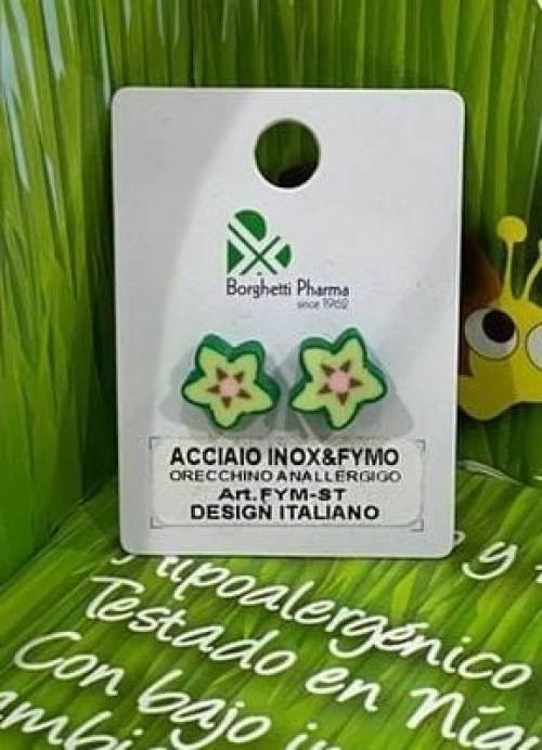 FARMA BIJOUX Σκουλαρίκι Αστεράκι Πράσινο
