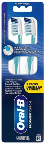 ORAL B Cross Action Pro Clean Κλινική Χειροκίνητη Οδοντόβουρτσα 2 Tεμάχια