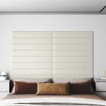 vidaXL Κεφαλάρι Τοίχου 12 pcs Κρεμ 90 x 15 cm Βελούδο