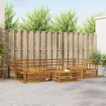 vidaXL Σειρά Καναπέ Εξωτερικού 7 pcs Φυσικό