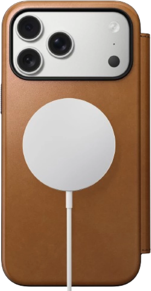 Θήκη iPhone 17 Pro Max Nomad Modern Leather Folio Δερμάτινο Πορτοφόλι με MagSafe - English Tan (NM014124858)
