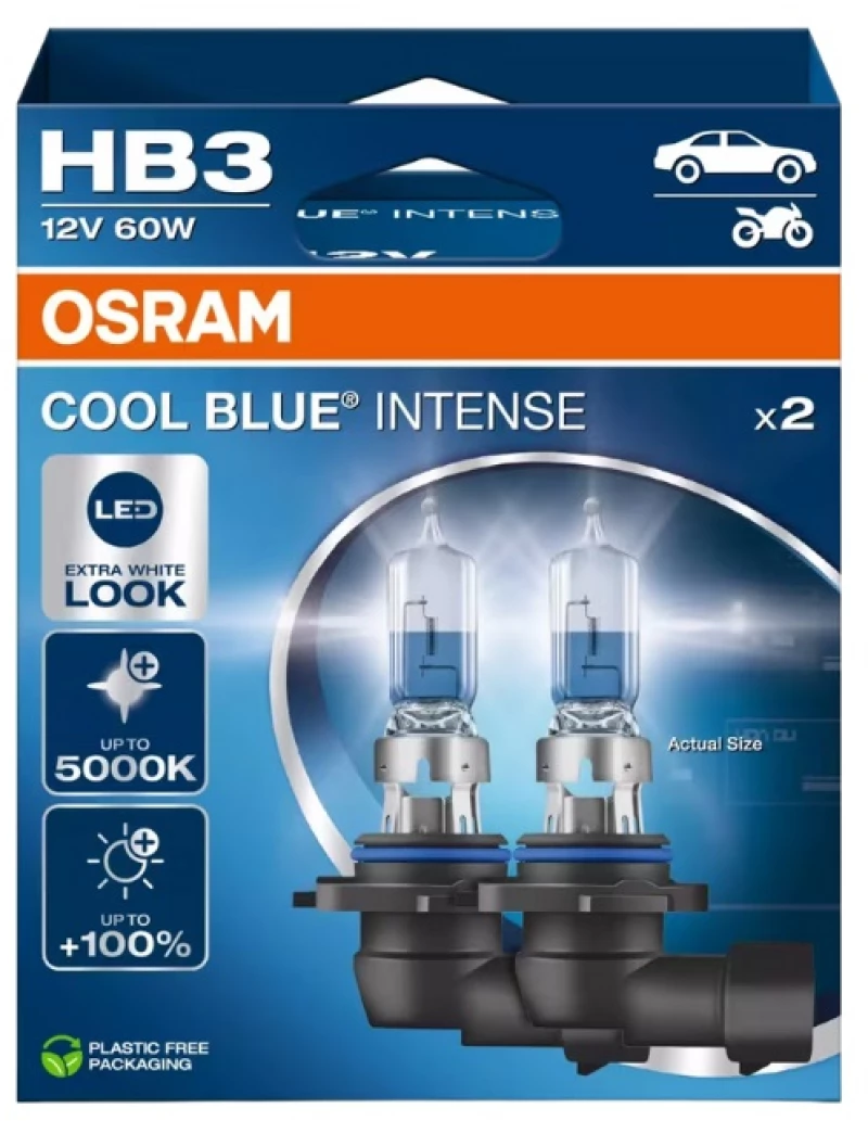 Λάμπες Αλογόνου HB3 9005 12V 60w Cool Blue Intense Osram 9005CBN-2HB 2 Τεμάχια