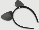Δερμάτινη Στέκα Με Αυτιά Γάτας Leather Cat Ear Headband - Μαύρο