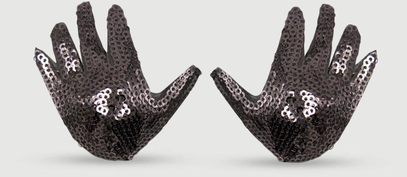 Αυτοκόλλητα Θηλών Σε Σχήμα Παλάμης Sequin Hand-Shaped Nipple Pasties – Μαύρα