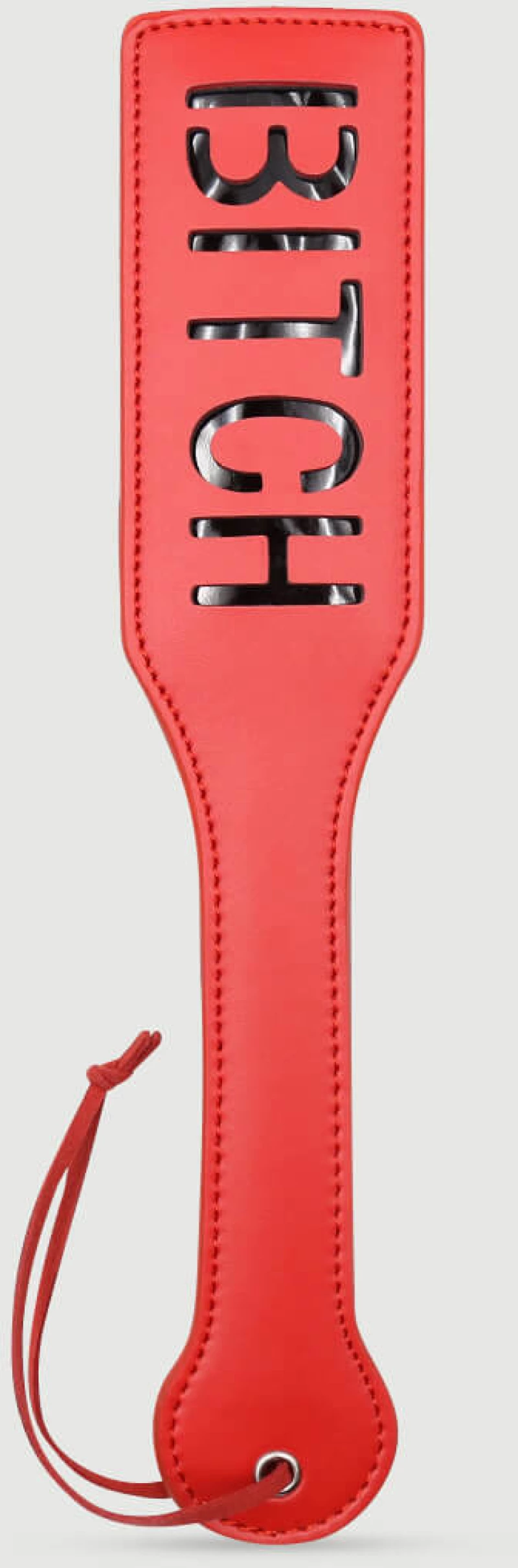 Δερμάτινο Paddle Με Χάραξη BITCH Domme Series Leather Paddle With BITCH Cutout – Κόκκινο