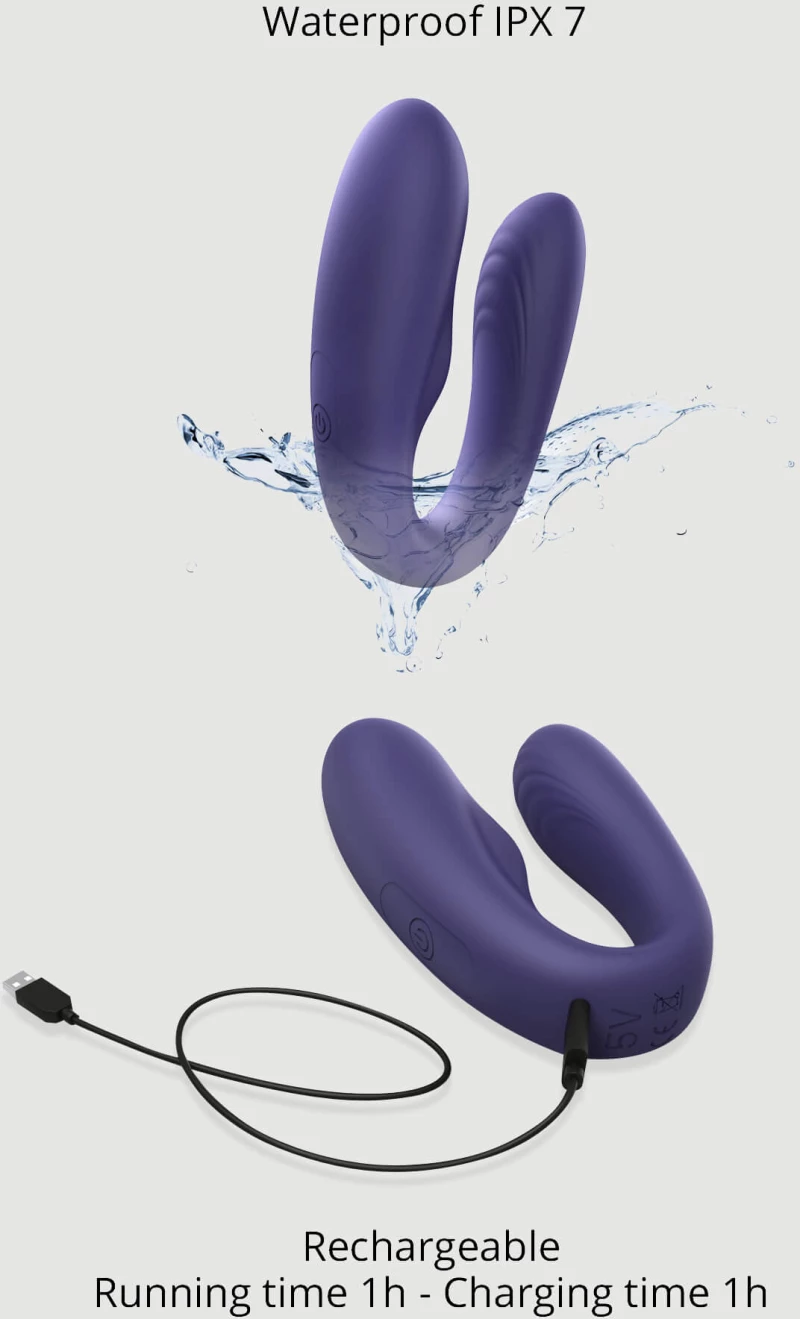 Ασύρματος Δονητής Σιλικόνης για Ζευγάρια Match Up Premium Silicone Remote Controlled Couples Vibrator - Μπλε