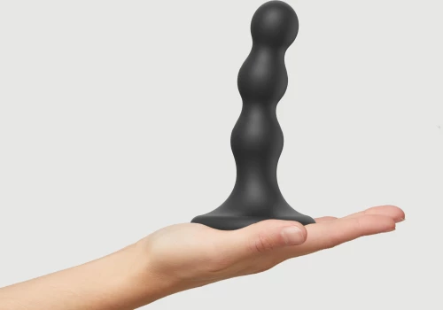 Premium Κυρτό Dildo Σιλικόνης με Βεντούζα Plug Balls Small Silicone Premium Dildo with Suction Cup - Μαύρο