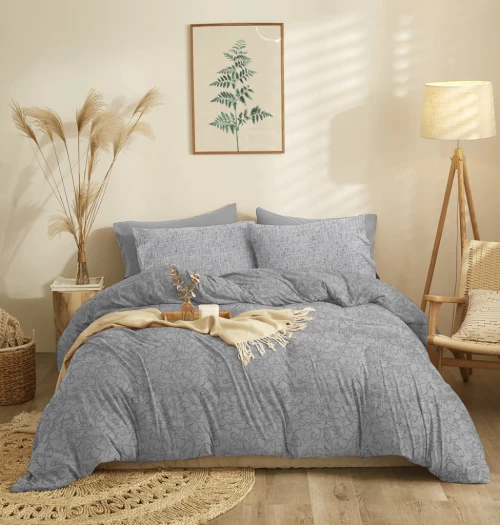 Σεντόνια Σετ Eden Grey - Υπέρδιπλο Λάστιχο (1x230x260+1x170x200+30+2 μαξ. 50×70)