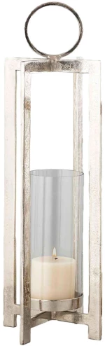 LIBERTA BEACON LIGHT ΦΑΝΑΡΙ 25.5x25.5x78cm ΑΛΟΥΜΙΝΙΟ ΑΣΗΜΙ ΓΥΑΛΙ