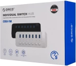 ORICO USB hub CT2U3-7AB με διακόπτες, 7x θυρών, USB 3.0, 5Gbps, USB σύνδεση, μαύρο