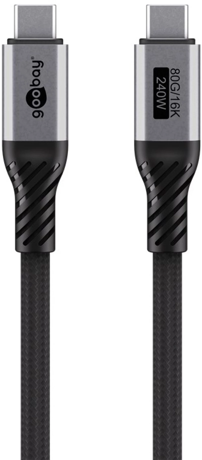 GOOBAY καλώδιο USB-C 74776, USB4, 240W, 80Gbps, 16K/60Hz, 1.5m, μαύρο
