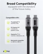 GOOBAY καλώδιο USB-C 74776, USB4, 240W, 80Gbps, 16K/60Hz, 1.5m, μαύρο