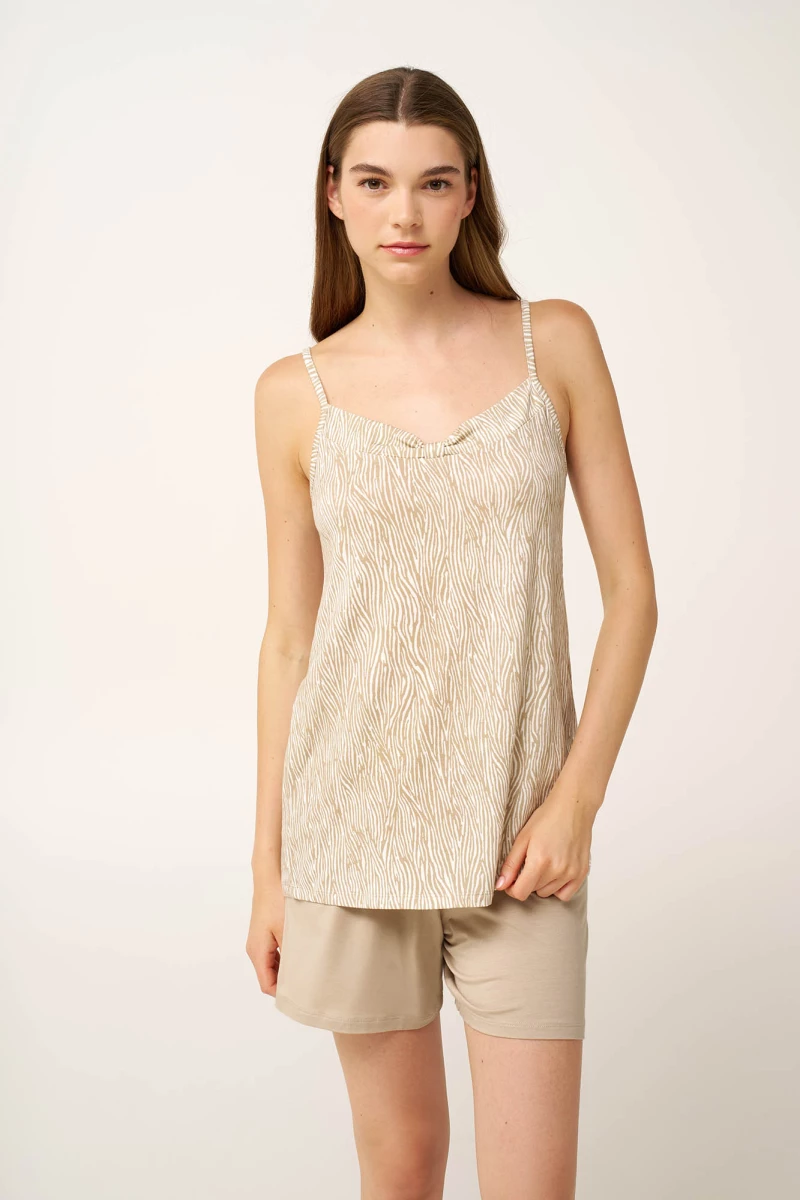 Vamp - Micromoda Baby Doll με Δαντέλα - BEIGE TAUPE