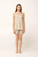 Vamp - Micromoda Baby Doll με Δαντέλα - BEIGE TAUPE