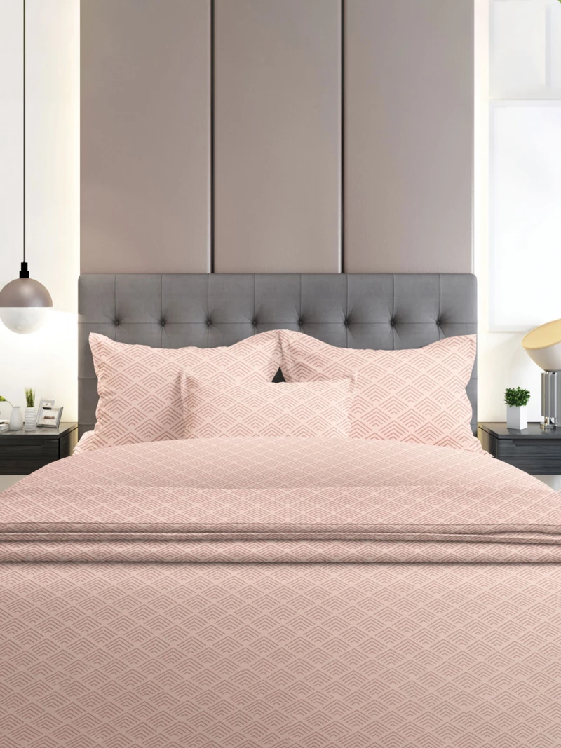 Σετ Σεντόνια Flannel 2048 Pink Διπλό με λάστιχο (150x205 30)