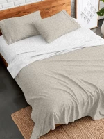 Σετ Σεντόνια Flannel 2052 Beige Μονό με λάστιχο(105x205 30)