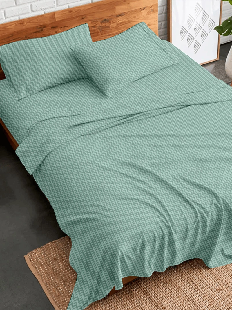 Σετ Σεντόνια Flannel 2064 Aqua Υπέρδιπλο με λάστιχο (170x205 30)