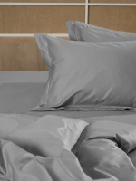 Σετ Σεντόνια Βαμβακοσατέν Omnia μονόχρωμα Grey Υπερδιπλο (255x280)
