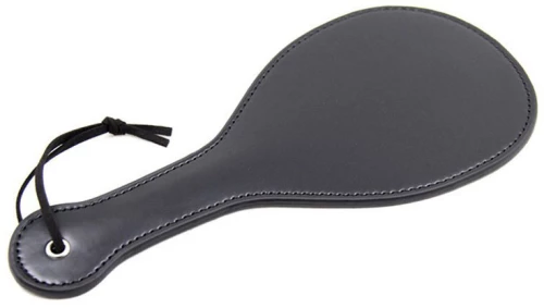 Round Faux Leather Paddle Black