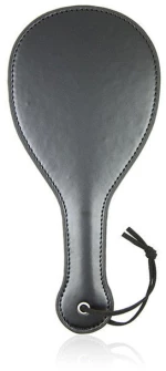 Round Faux Leather Paddle Black