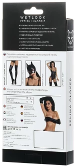 Glossy gloves SELINA - black