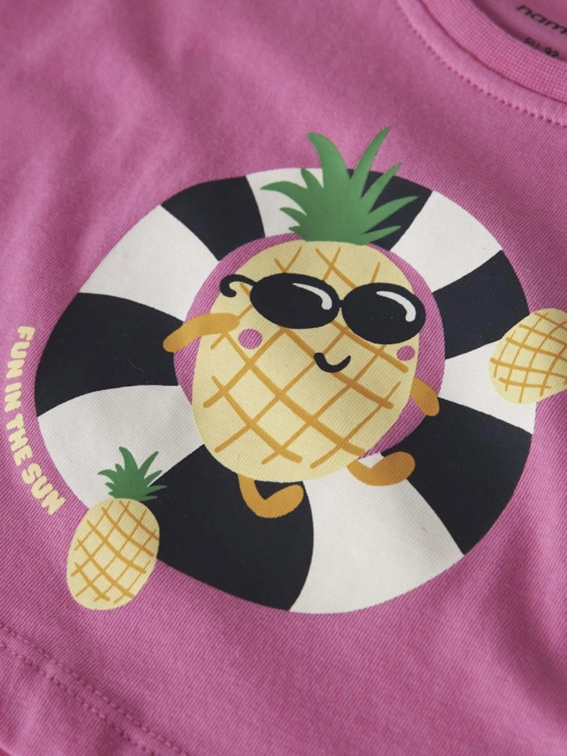 Μπλούζα κοντομάνικη κορίτσι "Fun in the sun" φούξια