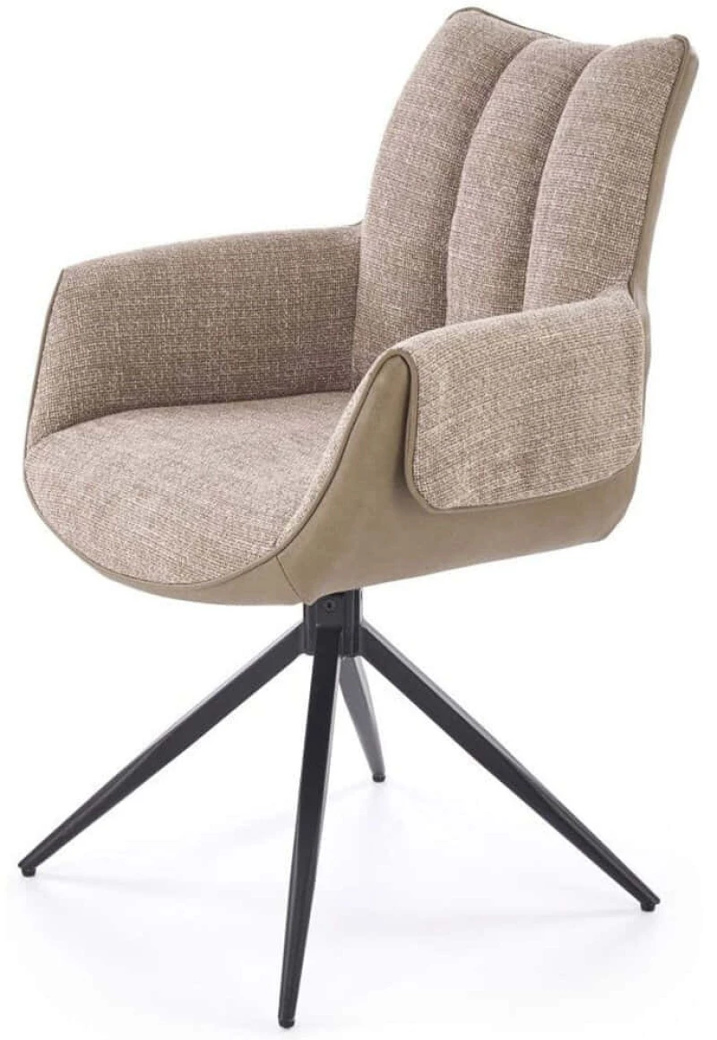 Πολυθρόνα Amanda 162879819 65x64x87cm Beige-Black Μέταλλο,PU