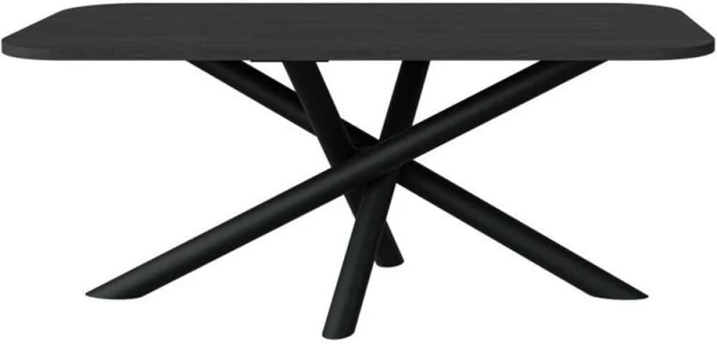 Τραπέζι Harald 162887899 185x90x75,5cm Anthracite-Black Μοριοσανίδα, Μέταλλο