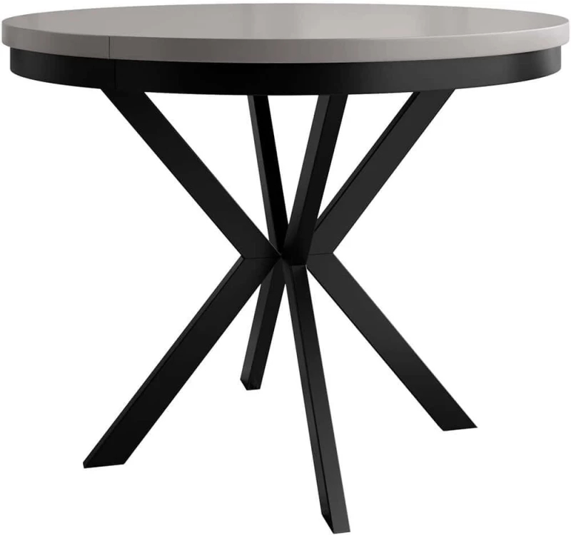 Τραπέζι Επεκτεινόμενο Edder 163050899 120/196x120x76cm Grey-Black Ατσάλι,Μοριοσανίδα