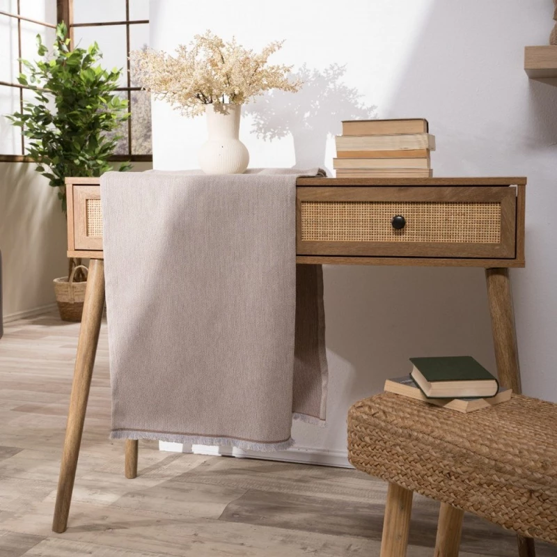 Τραβέρσα Bari 03 Taupe Teoran 45X180 Βαμβάκι-Πολυέστερ