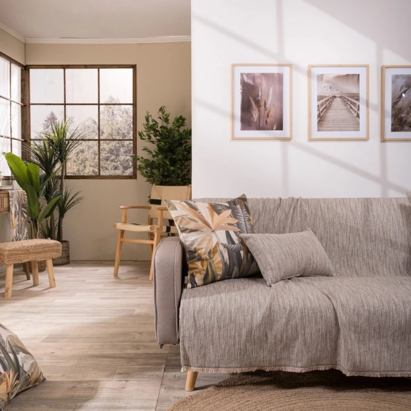 Ριχτάρι Lecce 02 Beige Teoran Διθέσιο 180x250cm Βαμβάκι-Πολυέστερ