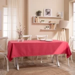 Τραπεζομάντηλο Alora 06 Red Teoran 135X180cm Βαμβάκι-Πολυέστερ