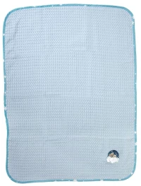 Κουβέρτα Βρεφική Cloudy Bear 175 Πικέ Με Κέντημα Sky Blue DimCol Κούνιας 100x160cm 100% Βαμβάκι