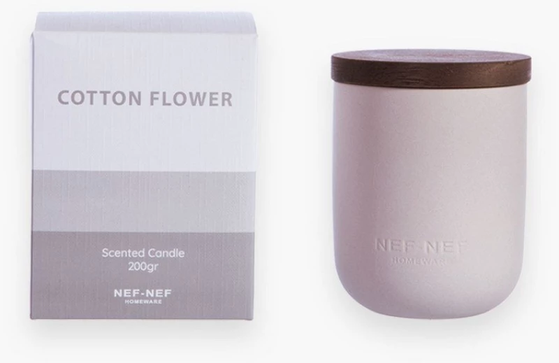 Αρωματικό Κερί Cotton Flower 200gr Grey Nef-Nef Homeware