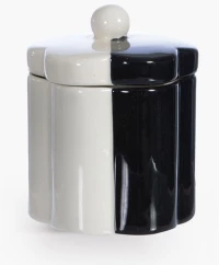 Βάζο Για Βαμβάκι Domino Black-White Nef-Nef Homeware Κεραμικό