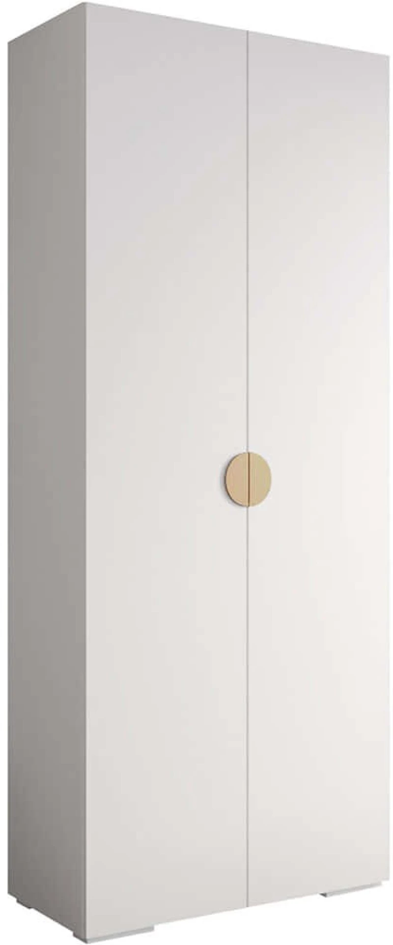 Ντουλάπα Δίφυλλη Inova 163058119 100x47x237cm White-Gold Δίφυλλη