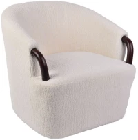 Πολυθρόνα Περιστρεφόμενη Celine 01-3661 74x73x72cm White-Walnut