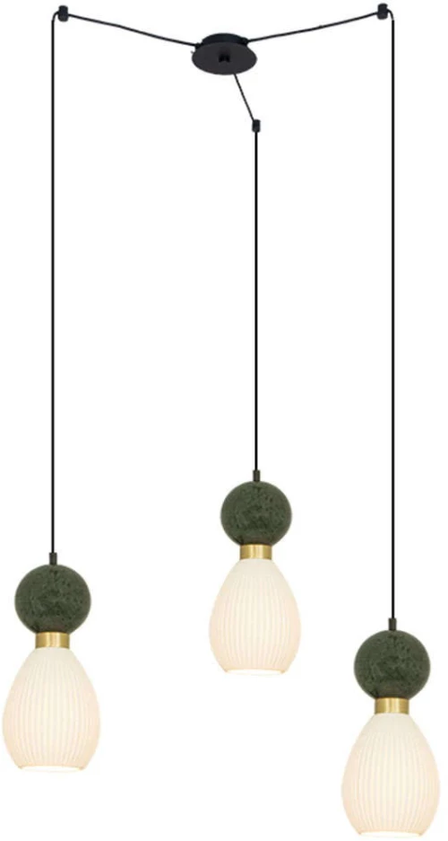 Φωτιστικό Οροφής 23246 80x140cm 3xE14 15W Marble Green-Brass